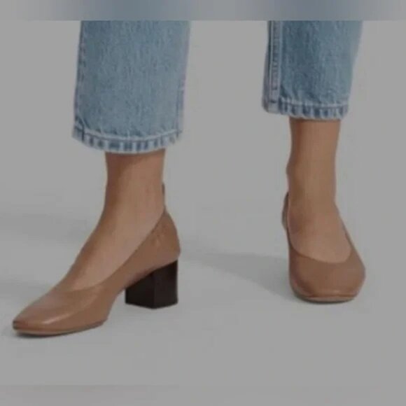 Everlane The Italian Leather Day Heel Block Ballet Preppy Shoe.  Sz 61/2 - Picture 2 of 4